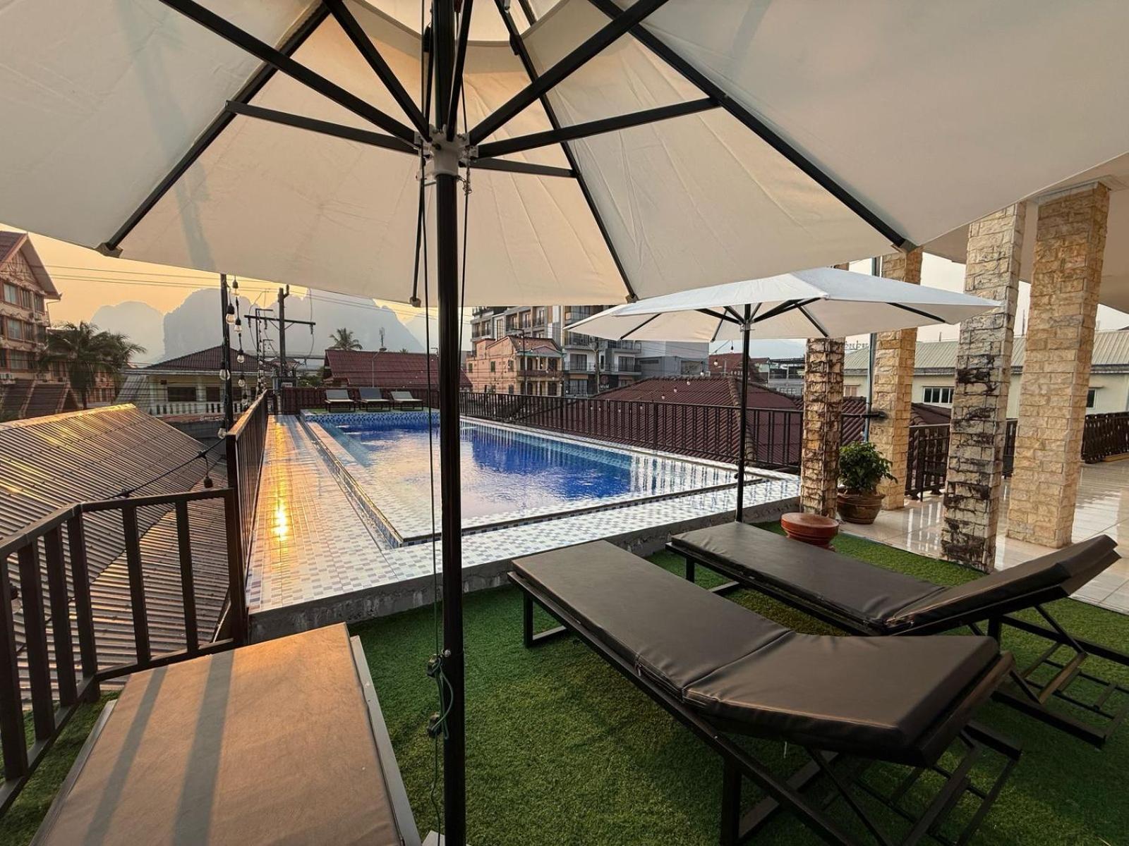 A P S Moutain View Hotel Vang Vieng Exterior photo